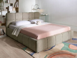Beliani Ottoman Bed Fabric Noyon 180 X 200 Cm (Eu Super King) Taupe - thumbnail 2