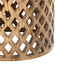 Beliani Co Side Table - Octagonal Top, Round Base, Mango Wood, 42Cm - thumbnail 5