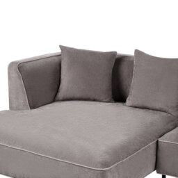 Beliani Corner Sofa 3 Seater Sater Chenille Taupe Right Hand - thumbnail 7