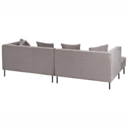 Beliani Corner Sofa 3 Seater Sater Chenille Taupe Right Hand - thumbnail 5
