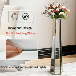 Artloge 77Cm Tall Mirror Floor Vase Thin Sophisticated Vessel For Dried Flowers - thumbnail 3