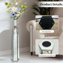Artloge 77Cm Tall Mirror Floor Vase Thin Sophisticated Vessel For Dried Flowers - thumbnail 4