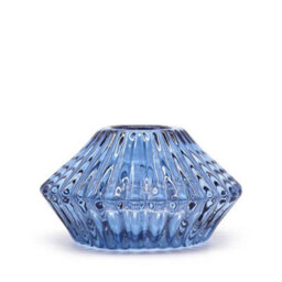 Serenityy Flower Flip Dinner Candle And Tealight Holder - Royal Blue, Glass, Brushed Gloss Finish - thumbnail 5