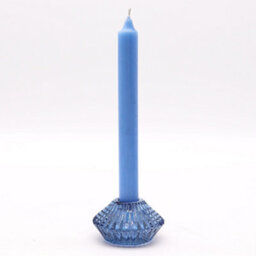 Serenityy Flower Flip Dinner Candle And Tealight Holder - Royal Blue, Glass, Brushed Gloss Finish - thumbnail 3