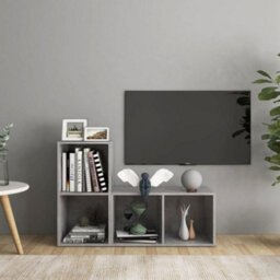 Berkfield Tv Cabinets 2 Pcs Concrete Grey 72X35X36.5 Cm Engineered Wood - thumbnail 1