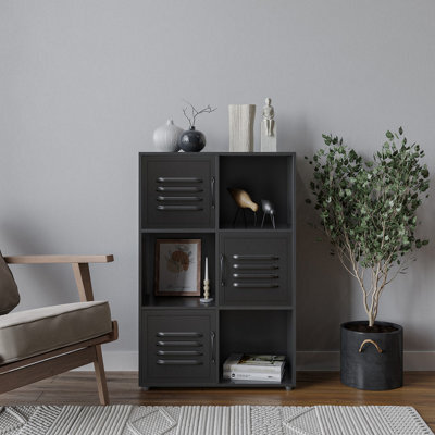 Urbn-Living 6-Cube Shelving Unit With Metal Doors - image 1