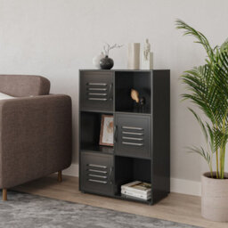 Urbn-Living 6-Cube Shelving Unit With Metal Doors - thumbnail 2