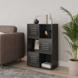Urbn-Living 6-Cube Shelving Unit With Metal Doors - thumbnail 3