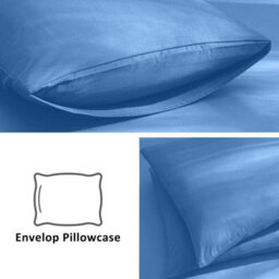Aspire Homeware Plain Duvet Cover Set Soft Microfibre, Light Blue, King (L)220Cm X (W)230Cm - thumbnail 5