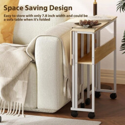 24.8 Inch Foldable Rolling Computer Desk Small Space Home Office - thumbnail 4