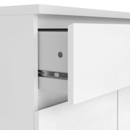 Wyld Haus Budapest Tall White Gloss Wooden Sideboard - 1 Drawer, 2 Doors - thumbnail 6