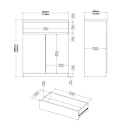 Wyld Haus Budapest Tall White Gloss Wooden Sideboard - 1 Drawer, 2 Doors - thumbnail 8
