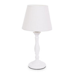 Valuelights Sara White Wood Candlestick Table Lamp With A Tapered Shade - thumbnail 2