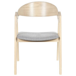 Beliani Set Of 2 Dining Chairs Yuba Wood Light Grey - thumbnail 5