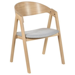 Beliani Set Of 2 Dining Chairs Yuba Wood Light Grey - thumbnail 4