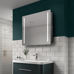 Sensio Finlay Wall-Mounted Illuminated Mirrored Bathroom Cabinet (W)650mm (H)600mm - thumbnail 1