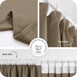 Deconovo Pencil Pleat Thermal Insulated Blackout Curtains Energy Saving Curtains Noise Reducing 52 X 84 Inch Khaki 2 Panels - thumbnail 4