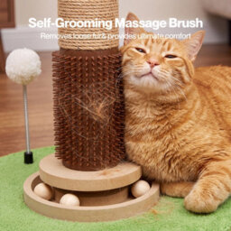 Skylos Cat Scratching Post 77Cm Palm Tree Cat Scratcher Balls Sisal Green - thumbnail 6