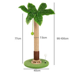 Skylos Cat Scratching Post 77Cm Palm Tree Cat Scratcher Balls Sisal Green - thumbnail 4
