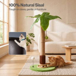 Skylos Cat Scratching Post 77Cm Palm Tree Cat Scratcher Balls Sisal Green - thumbnail 5