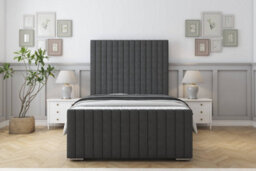 "Sloomy Madison Graphite Dumfries Bed Frame With Mattress With 50"" Upholstered Headboard 3' Single" - thumbnail 1