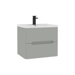 Royal Bathrooms Venice 600mm Dove Grey Wall Hung Bathroom Vanity Unit 2 Drawer With Ceramic Basin - 1 Tap Hole Basin - thumbnail 8