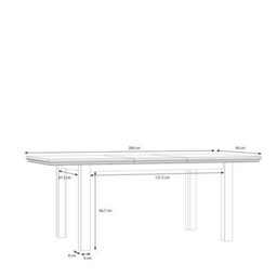 Furniture To Go Pontypool Rectangular Dining Table 150X90Cm In White And Riva Oak - thumbnail 9
