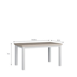 Furniture To Go Pontypool Rectangular Dining Table 150X90Cm In White And Riva Oak - thumbnail 8