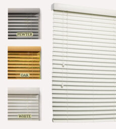 Lister Cartwright 50mm Woodgrain Fauxwood Venetian Blinds Windows Easy Fit Child Safety (White, 60 Cm Width X 160 Cm Drop)
