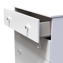 Yarmouth Ready Assembled Matt White No Effect 4 Drawer Wide Chest (H)875mm (W)740mm (D)390mm - thumbnail 4
