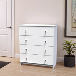 Yarmouth Ready Assembled Matt White No Effect 4 Drawer Wide Chest (H)875mm (W)740mm (D)390mm - thumbnail 1