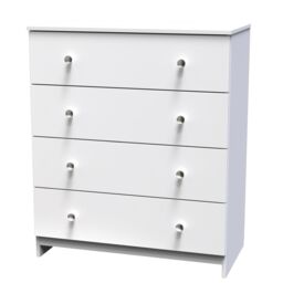 Yarmouth Ready Assembled Matt White No Effect 4 Drawer Wide Chest (H)875mm (W)740mm (D)390mm - thumbnail 2