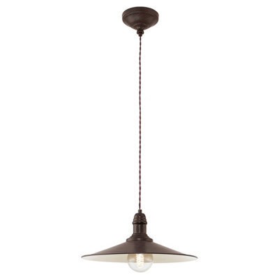 Elegant Antique Brown & Beige Steel Pendant Light With E27 Bulb Socket - image 1