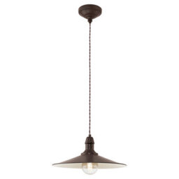 Elegant Antique Brown & Beige Steel Pendant Light With E27 Bulb Socket - thumbnail 1