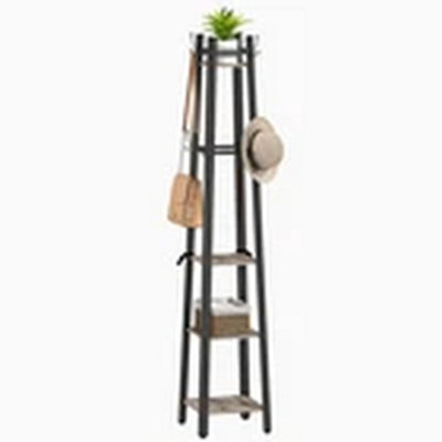 Grey Coat Rack, Industrial Storage With 8 Hooks - image 1