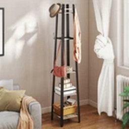 Grey Coat Rack, Industrial Storage With 8 Hooks - thumbnail 3