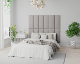Aspire Easymount Wall Mounted Upholstered Panels, Modular Diy Headboard In Plush Velvet Fabric, Silver (Pack Of 2) - thumbnail 1