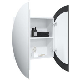 Berkfield Bathroom Cabinet With Round Mirror&led White 54X54X17.5 Cm - thumbnail 5