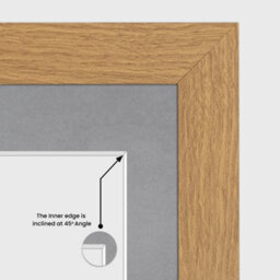 AK Frames 40X20Cm Oak Sleek Multi Photo Frame With Mid Grey Mount - Holds 3 Apertures (3X) 6X4 Photos - thumbnail 7
