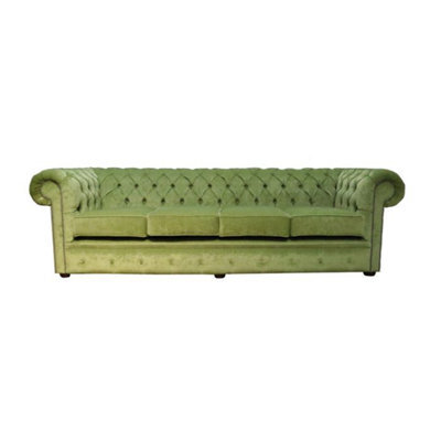 Chesterfield Handmade 4 Seater Sofa Pimlico Sage Green Fabric In Classic Style - image 1
