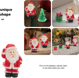 20Pcs Christmas Ornaments Mixed Patterns Micro Resin Figurines For Festive Scene Decoration Adorable Miniature Christmas Craft - thumbnail 4