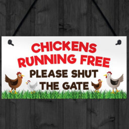 Red Ocean Chicken Gate Warning Sign - thumbnail 4