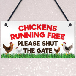 Red Ocean Chicken Gate Warning Sign - thumbnail 3