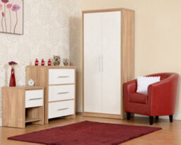 Seconique Seville Bedroom Set In Oak And White Sheen Finish. - thumbnail 8
