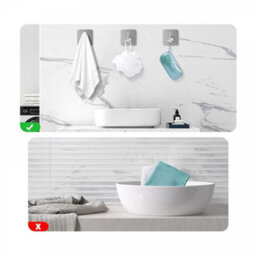 3 Pack 3M Adhesive Hooks, Bathroom Wall Hooks, No Drilling Required, Stainless Steel Kitchen Towel Holder, Silver - thumbnail 3