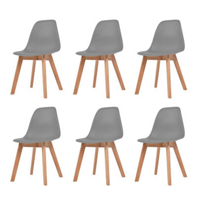 Vidaxl Dining Chairs 6 Pcs Grey Plastic Dining Chairs - image 1