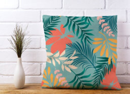 Warren Reed Designer Abstract Bright Colorful Tropical Leaves Cushions 45Cm X 45Cm - thumbnail 2