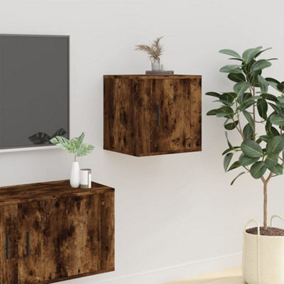 Berkfield Wall Mounted Tv Cabinet Smoked Oak 40X34,5X40 Cm - image 1