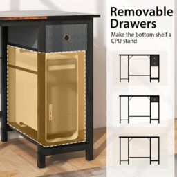 Costway 140 Cm Home Office Desk Writing Desk Modern Computer Workstation With 2 Drawers - thumbnail 7