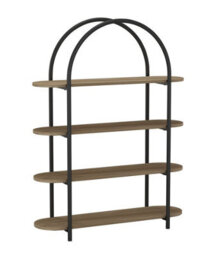 Urbn-Living Urbnliving 118Cm Height 4 Tier Oak Wooden Shelving Arched Unit Storage Bookcase Display Shelves - thumbnail 3